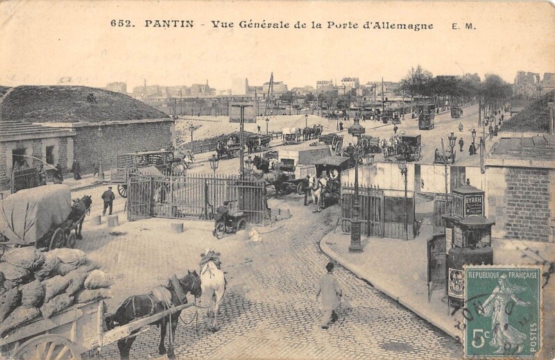 Carte postale ancienne Vue Générale de la Porte d'Allemagne à Paris 19e