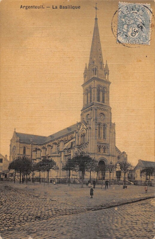 Carte postale ancienne Argenteuil - La Basilique - cpa émail à Argenteuil