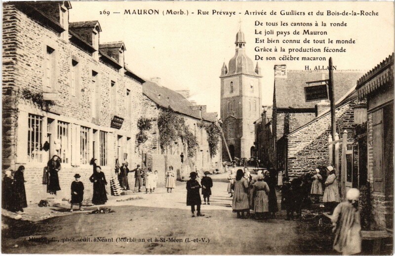 Carte postale ancienne Mauron Rue Prévaye à Mauron
