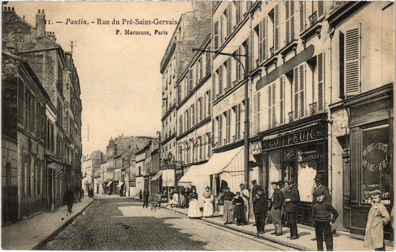 Carte postale ancienne Pantin Rue du Pré-Saint-Gervais à Pantin