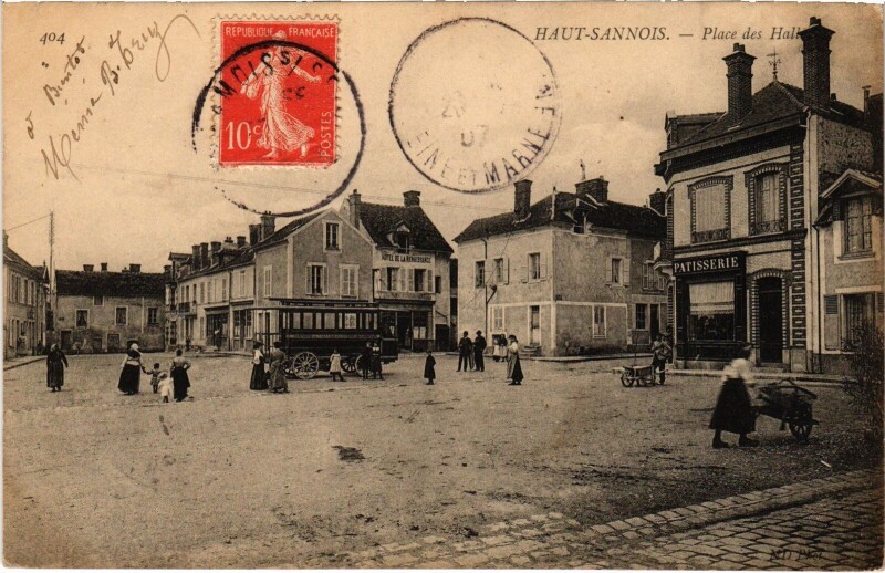 Carte postale ancienne Haut-Sannois Place des halles à Sannois