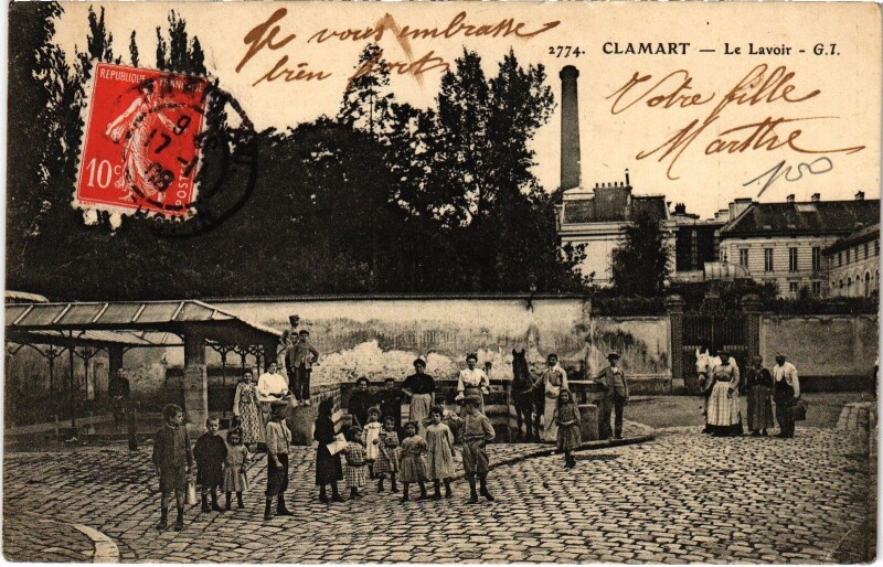 Carte postale ancienne Clamart Le Lavoir à Clamart