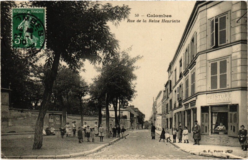 Carte postale ancienne Colombes Rue de la Reine Henriette à Colombes