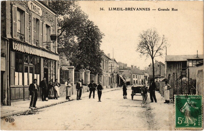 Carte postale ancienne Limeil-Brévannes Grande Rue à Limeil-Brévannes