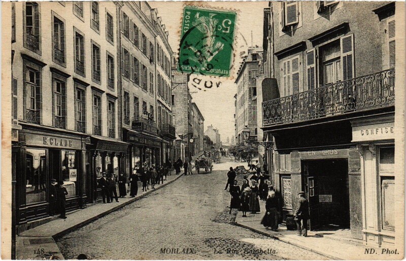 Carte postale ancienne Morlaix Rue Gambetta à Morlaix