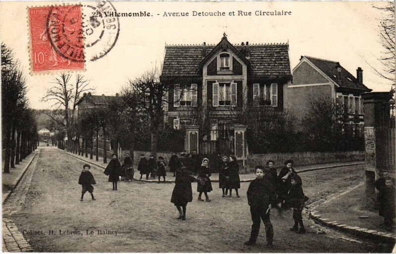 Carte postale ancienne Villemomble Avenue Detouche Rue Circulaire à Villemomble