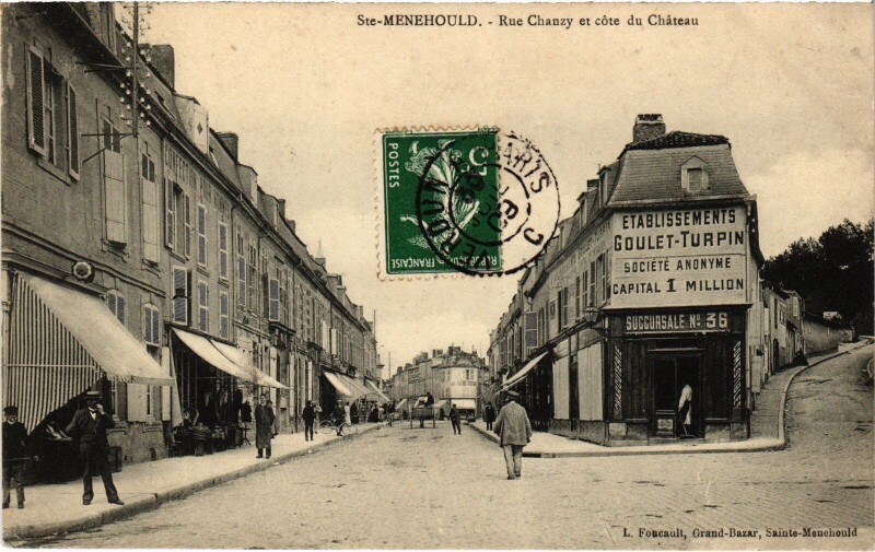 Carte postale ancienne Sainte-Menehould Rue Chanzy Cote du Chateau à Sainte-Menehould