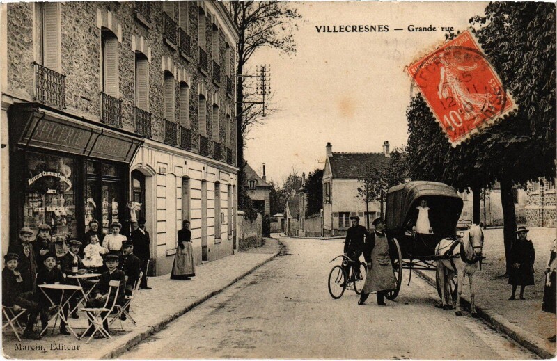 Carte postale ancienne Villecresnes Grande Rue à Villecresnes