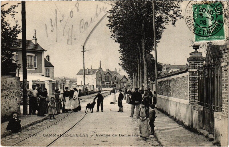 Carte postale ancienne Dammarie-les-Lys Avenue de Dammarie à Dammarie-les-Lys