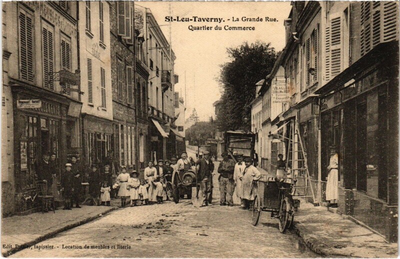 Carte postale ancienne Saint-Leu-Taverny Grande Rue Quartier du Commerce à Taverny