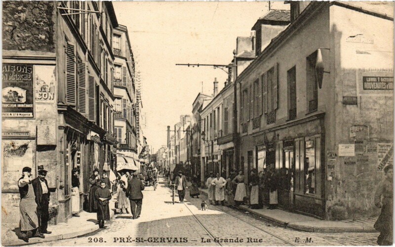 Carte postale ancienne Pré-Saint-Gervais Grande Rue