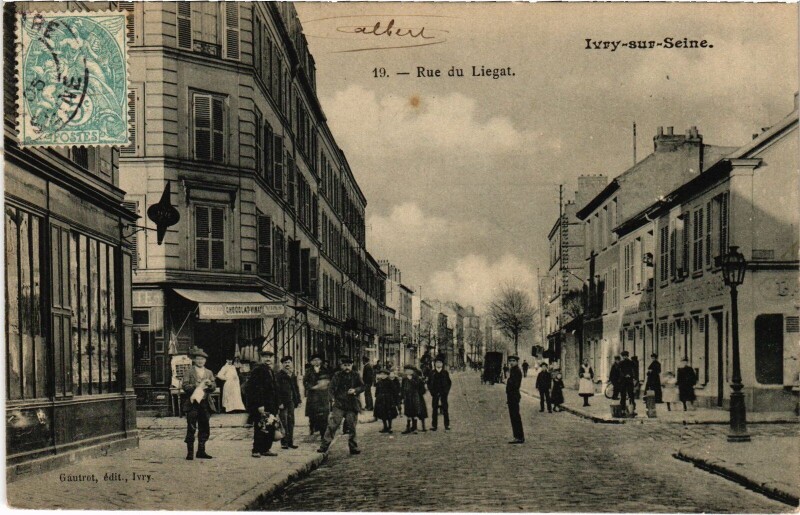 Carte postale ancienne Ivry-sur-Seine Rue du Liegat à Ivry-sur-Seine
