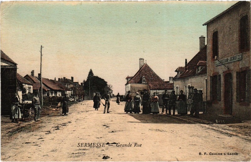 Carte postale ancienne Sermesse Grande Rue à Sermesse