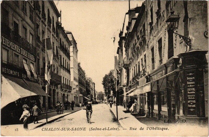 Carte postale ancienne Chalon-sur-Saone Rue de l'Obélisque