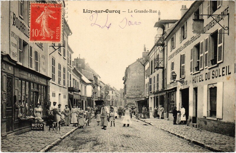 Carte postale ancienne Lizy-sur-Ourcq Grande Rue à Lizy-sur-Ourcq