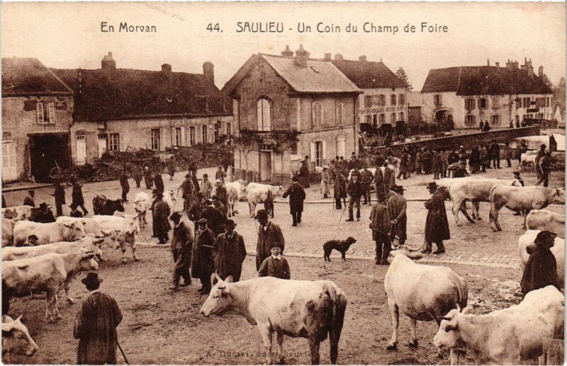 Carte postale ancienne Morvan Saulieu Un coin du Champ de Foire à Saulieu
