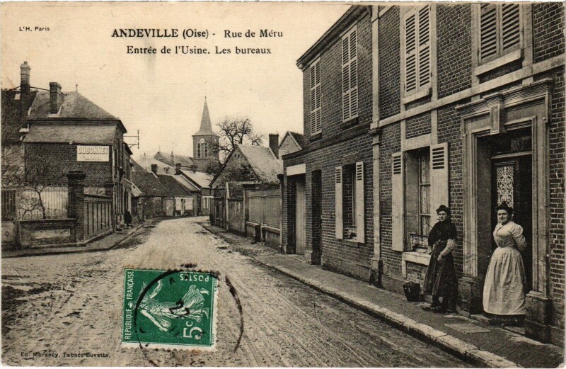 Carte postale ancienne Andeville Rue de Méru à Andeville
