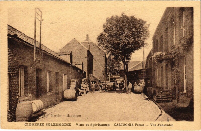 Carte postale ancienne Cidrerie Solesmes Cartegnie freres à Solesmes
