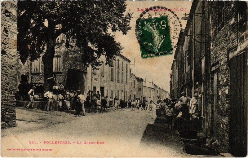Carte postale ancienne Pollestres Grande Rue