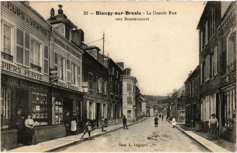 Carte postale ancienne Blagny-sur-Bresle Grande Rue vers Bouttencourt