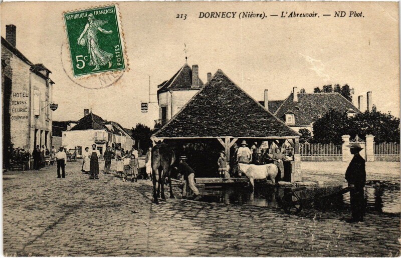 Carte postale ancienne Dornecy Abreuvoir à Dornecy