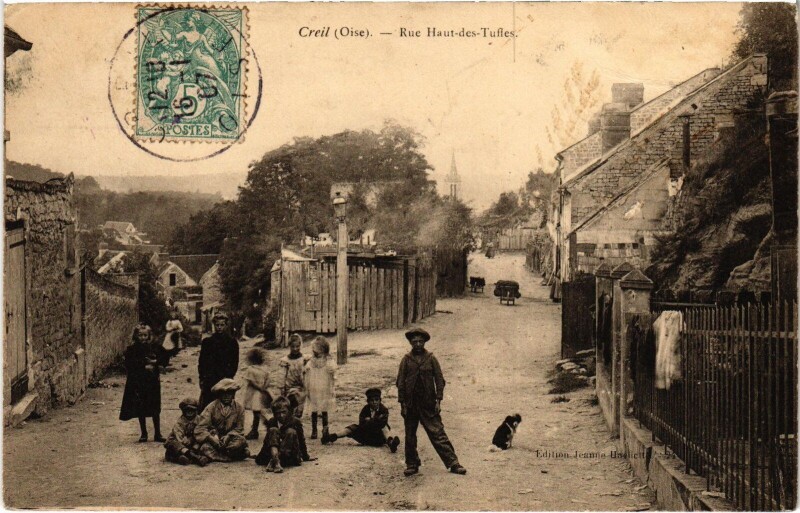 Carte postale ancienne Creil Rue haut-des-Tuffes à Creil