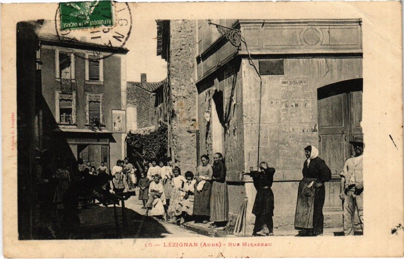 Carte postale ancienne Lézignan Rue Mirabeau