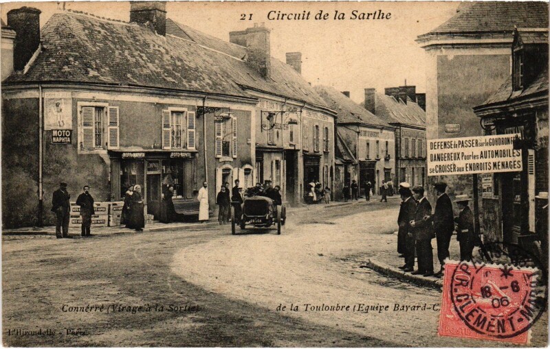 Carte postale ancienne Circuit de la Sarthe Connérré Touloubre