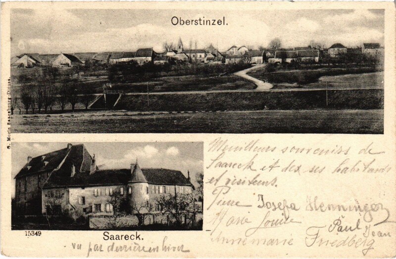 Carte postale ancienne Oberstinzel Saareck à Oberstinzel
