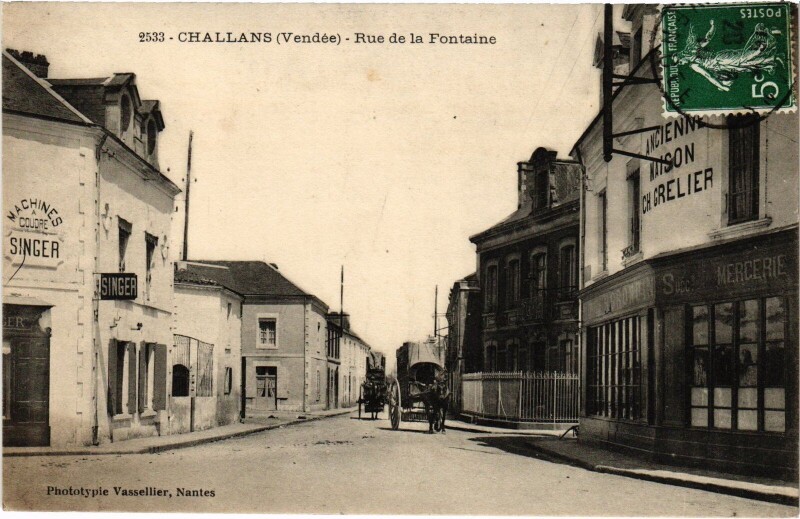 Carte postale ancienne Challans Rue d ela Fontaine à Challans