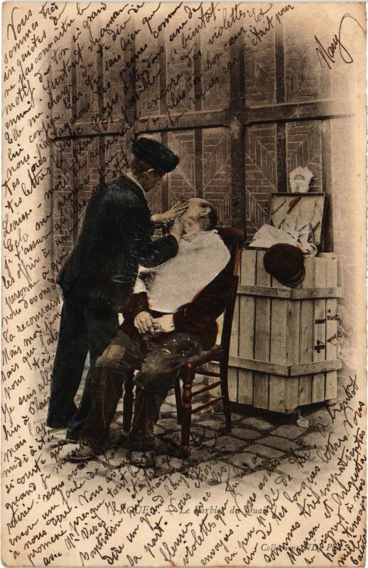 Carte postale ancienne Rouen Le Barbier du Quai à Rouen