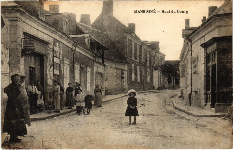 Carte postale ancienne Mansigné Haut du Bourg à Mansigné