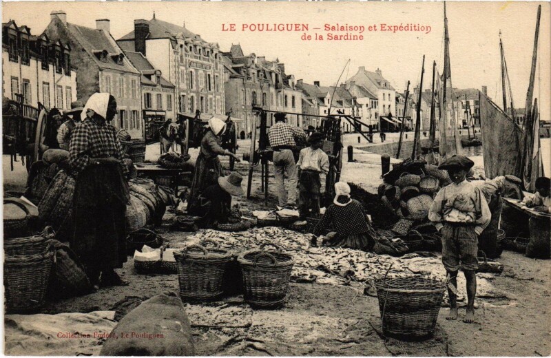 Carte postale ancienne Le Pouliguen Salaison et Expédition de la Sardine au Pouliguen