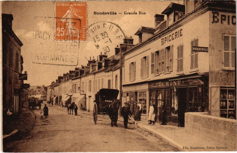 Carte postale ancienne Boudeville Grande Rue à Boudeville