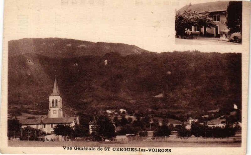 Carte postale ancienne Vue générale de Saint-Cergues-les-Voirons à Voiron