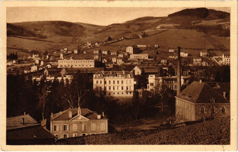 Carte postale ancienne Tarare - Cite des Monsselines - Hopital et Quartier de la Gare à Tarare