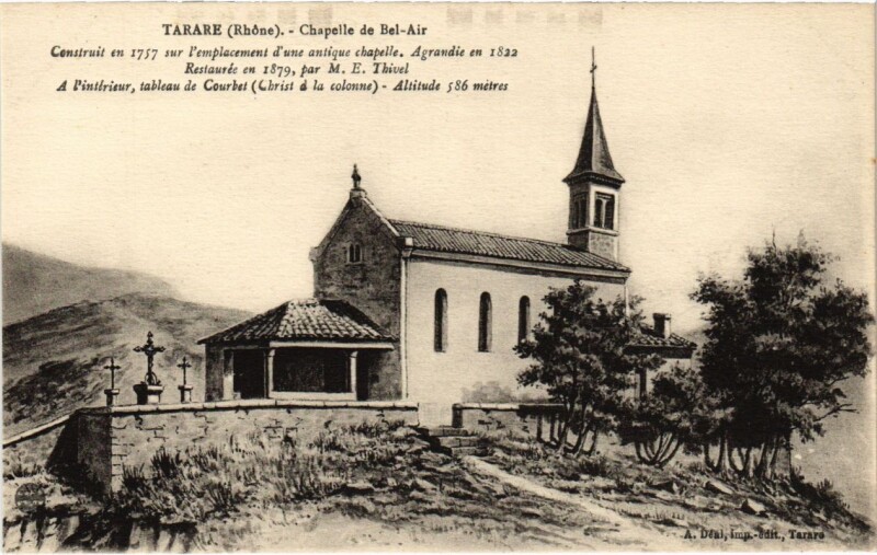 Carte postale ancienne Tarare - Chapelle de Bel-Air à Tarare
