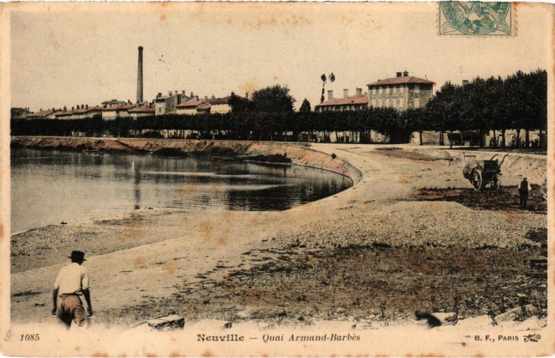 Carte postale ancienne Neuville-sur-Saone - Quai Armand-Barbes à Neuville-sur-Saône