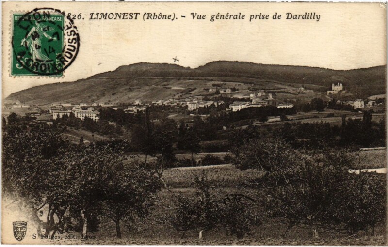 Carte postale ancienne Limonest -Vue Generale prise de Dardilly à Dardilly