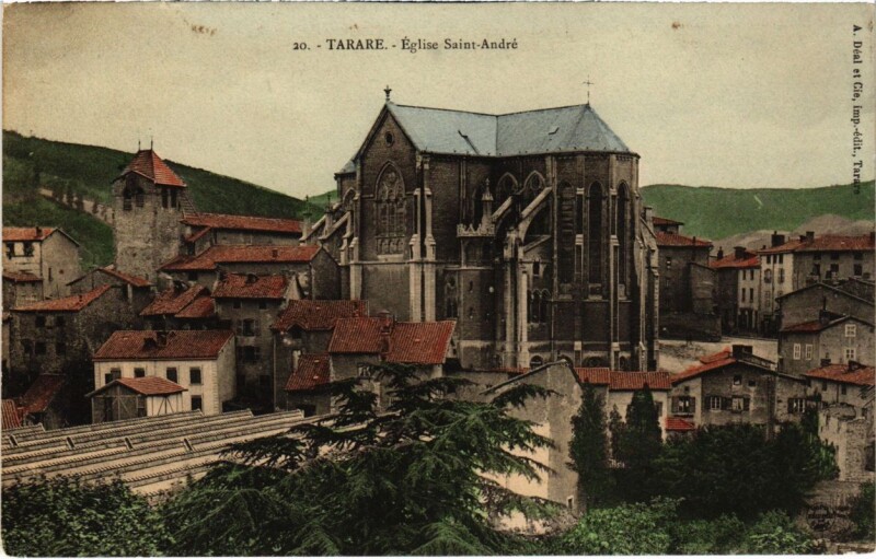 Carte postale ancienne Tarare - Eglise Saint-Andre à Tarare