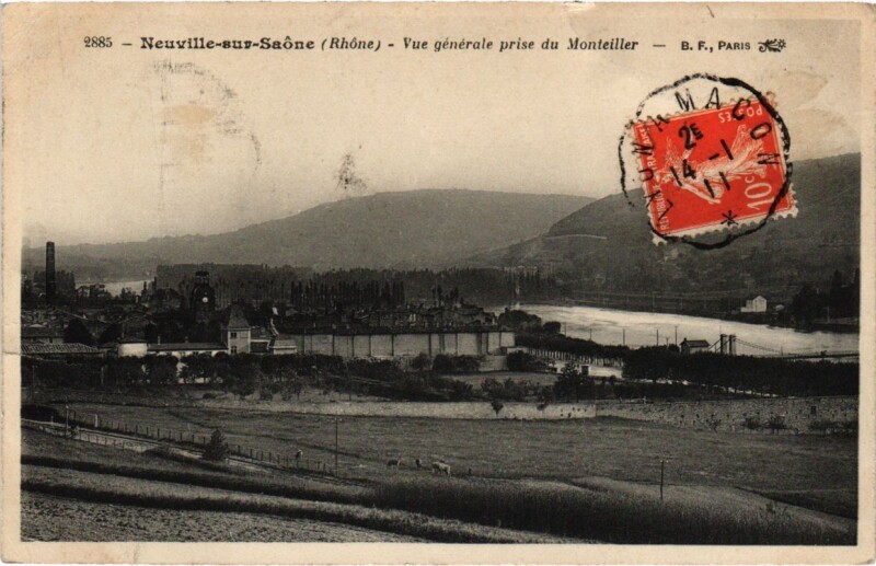 Carte postale ancienne Neuville-sur-Saone - Vue Generale prise du Monteiller à Neuville-sur-Saône