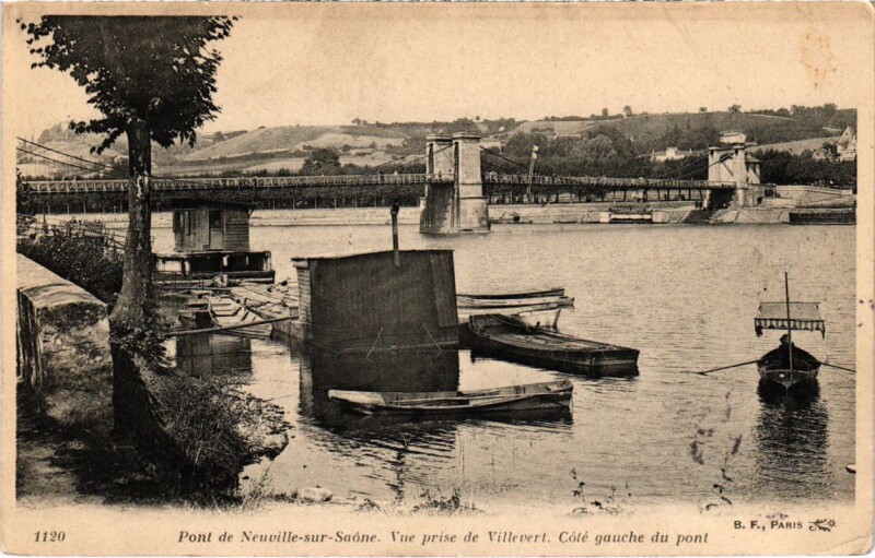 Carte postale ancienne Neuville-sur-Saone - Pont de Neuville-sur-Saone à Neuville-sur-Saône