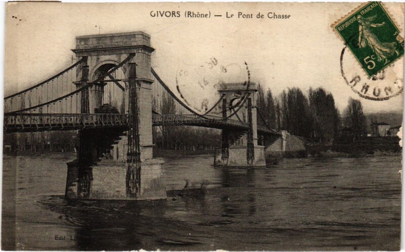 Carte postale ancienne Givors - Le Pont de Chasse à Givors
