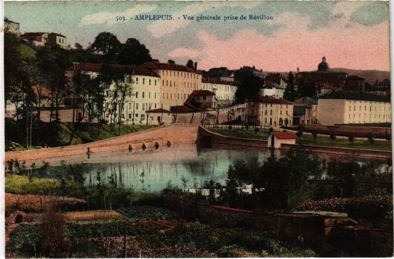 Carte postale ancienne Amplepuis - Vue Generale prise de Revillon à Amplepuis