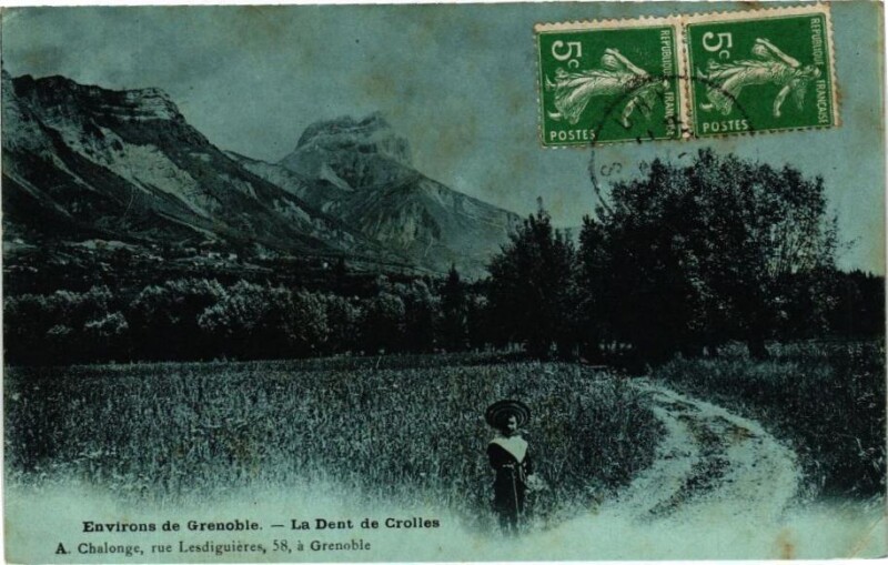 Carte postale ancienne Env. de Grenoble - La Dent de Crolles à Crolles