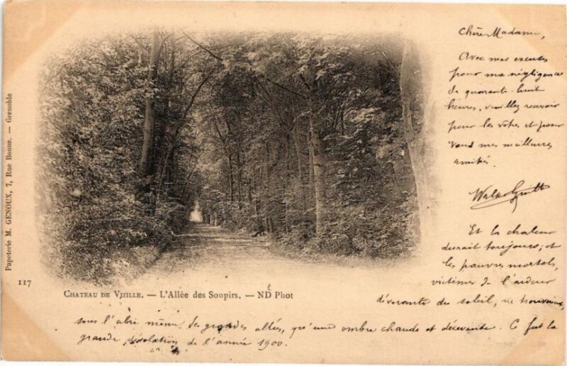 Carte postale ancienne Chateau de Vizille - L'Allée des Soupirs à Vizille