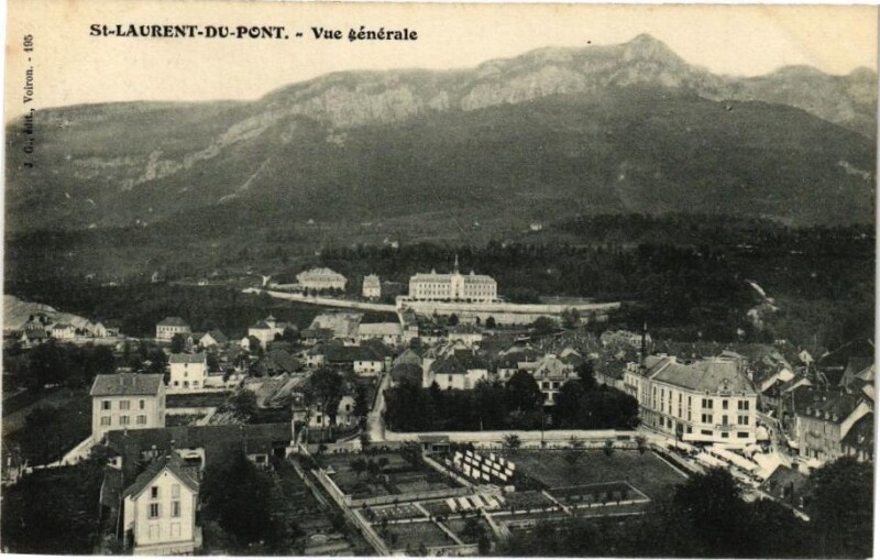 Carte postale ancienne Saint-Laurent-du-Pont - Vue générale à Saint-Laurent-du-Pont
