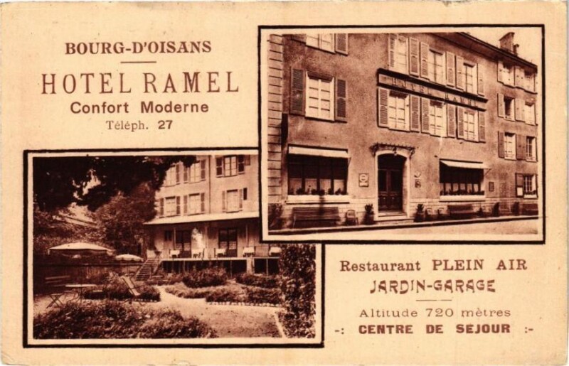 Carte postale ancienne Bourg d'Oisans - Hotel Ramel