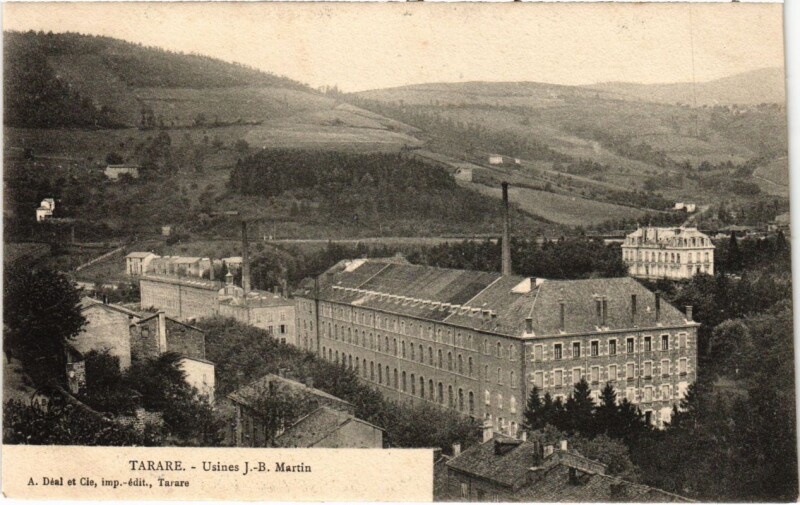Carte postale ancienne Tarare - Usines J.-B. Martin à Tarare