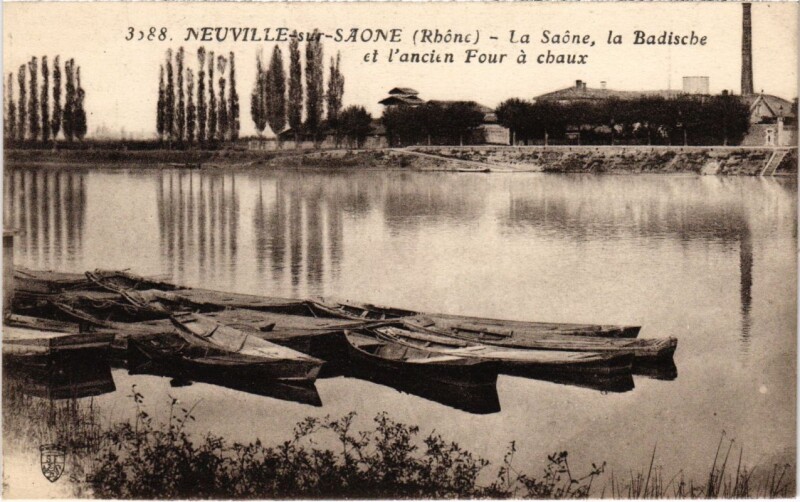 Carte postale ancienne Neuville-sur-Saone - La Saone - Badische - Ancien Four a Chaux à Neuville-sur-Saône